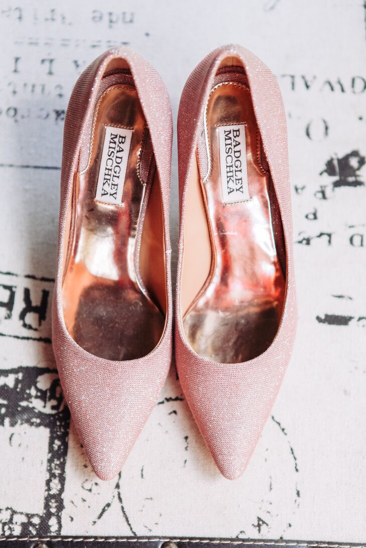Sparkly Pink Badgley Mischka Wedding Heels