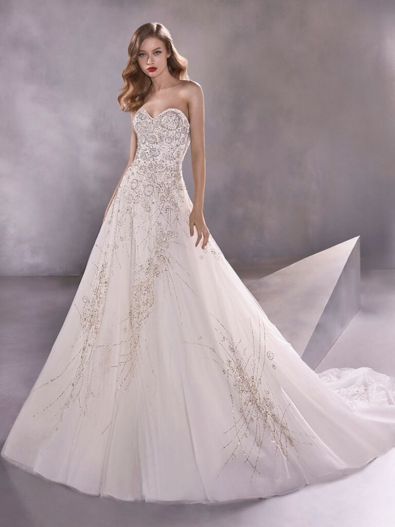 Atelier Provonias wedding dress beaded tulle ball gown