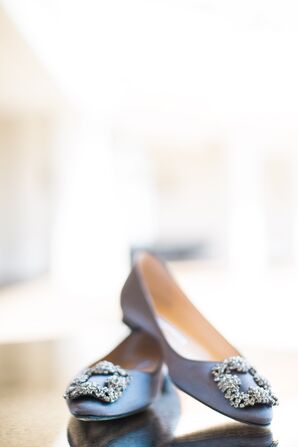 Bridal Pewter Manolo Blahnik Flats