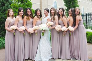 bridesmaid dresses tulsa Bride and Groom at Tulsa, Oklahoma Wedding Color:Black with Textured Oat Beaded Gown with High BLMLT