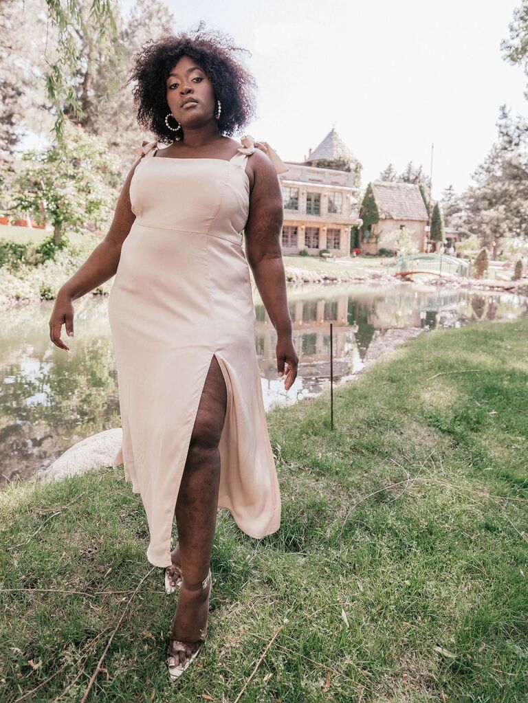 JessaKae champagne fall bridesmaid dress made from silk