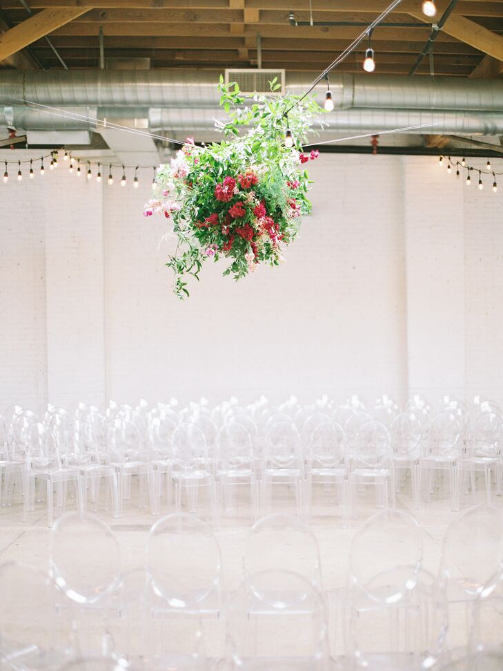 Modern Ceremony in the Round with Ghost Chairs