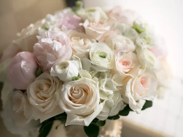 Pretty Pastel Ranunculus and Rose Bouquet