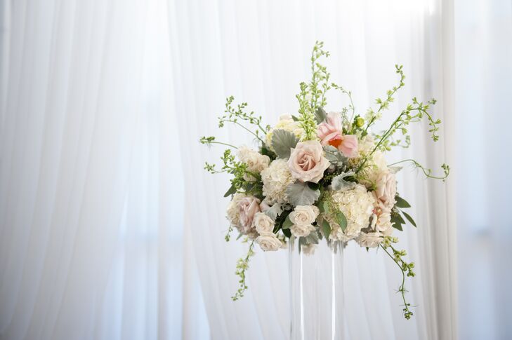 Ceremony Arrangement with Roses and Hydrangea