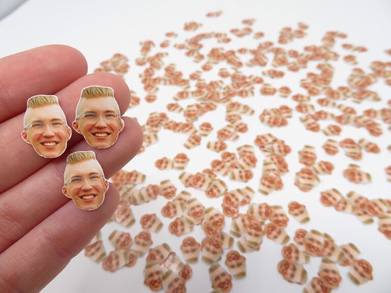 Custom face confetti idea for bachelorette party. 