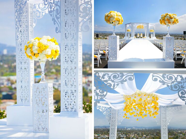 Yellow and white Indian wedding