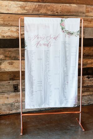 Seating Chart at Big Sky Barn Wedding