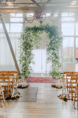 Greenery Ceremony Arch at Metropolist in Seattle, Washington