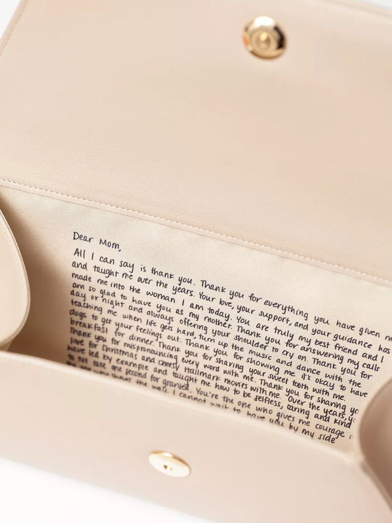 Personalized ivory bridal clutch from Fontem