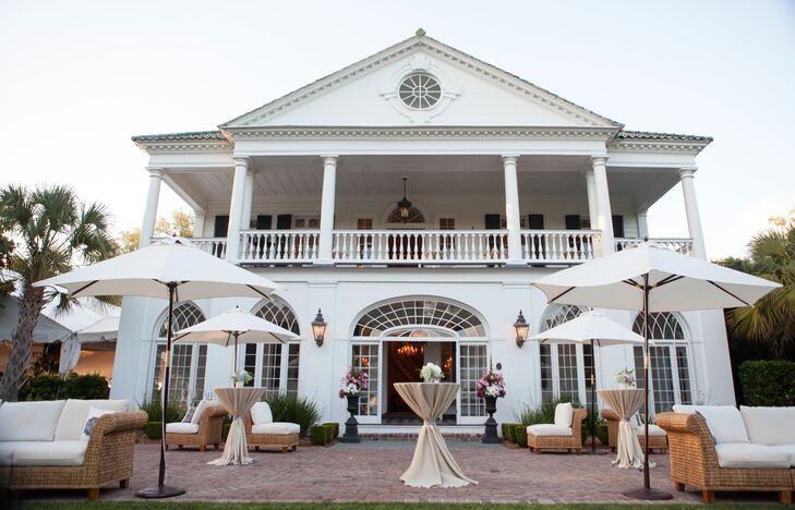 Following a traditional church ceremony, the couple and their guests headed over to the historic Lowndes Grove Plantation for the reception. A relaxed cocktail hour was held outside on the Plantation's grand lawn with the estate's stunning architecture serving as the event's backdrop.