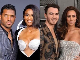 Ciara and Russell Wilson; Kevin and Danielle Jonas