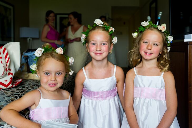 Flower Girls Wearing Pink and White