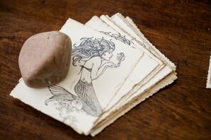 Illustrated Mermaid and Anchor Note