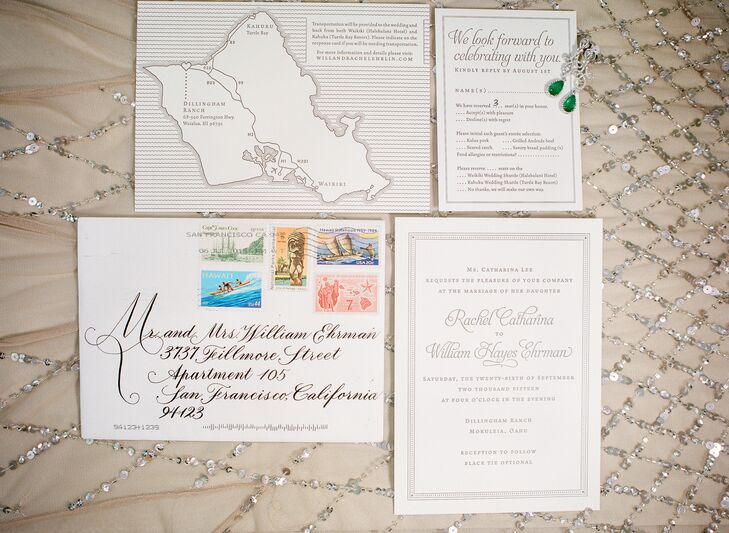 Classic Gray and Ivory Invitations