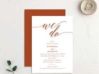 We Do elegant script wedding invitation from The Knot Invitations