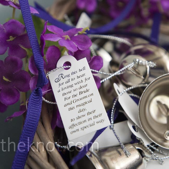 Guests rang bells as the newlyweds left the church.