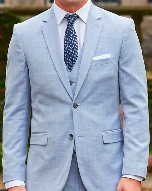 BLACKTIE SHARKSKIN Oxford Blue Wedding Suit Blue Tuxedo - 2