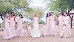 Blush Chiffon Bridesmaid Dresses With Ruched Bodices