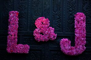 Fuchsia and Pink Floral Monogram