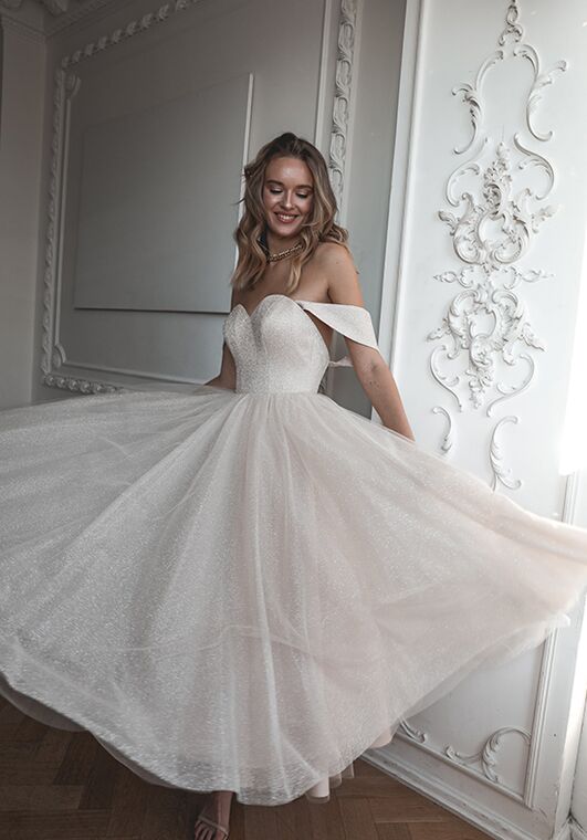 midi wedding dress