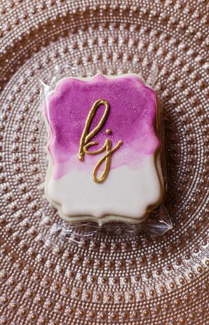Ombre Purple Cookie Favor with Gold Frosting