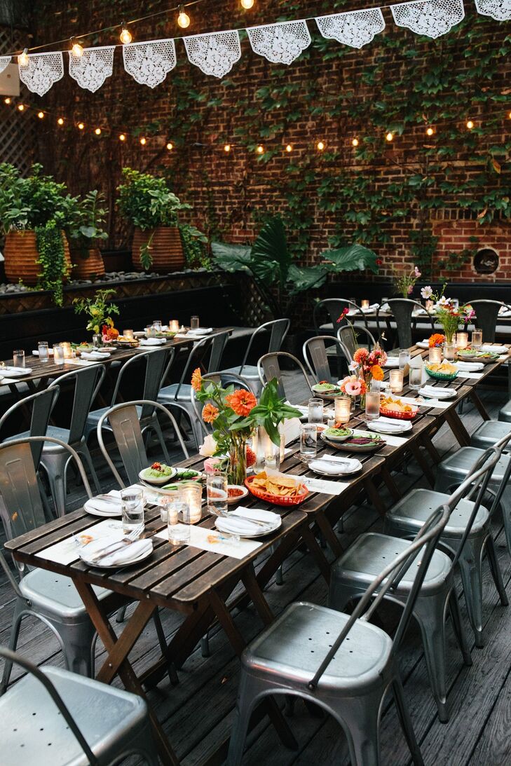 Modern, Casual Dining Tables and Hanging Decorations at Gran Electrica in Brooklyn, New York