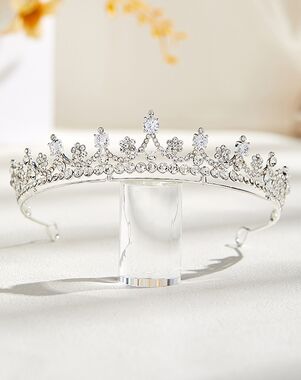 AW Bridal AW BRIDAL Wedding Tiaras for Bride Crystal Princess Tiara Headband Birthday Crown Bridal Hair Accessories for Women Girls (Silver) Silver Tiara