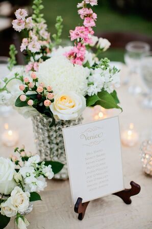 Romantic Pink and White Centerpieces