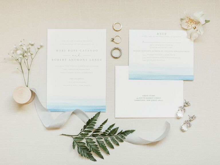 Simple nautical wedding stationery suite