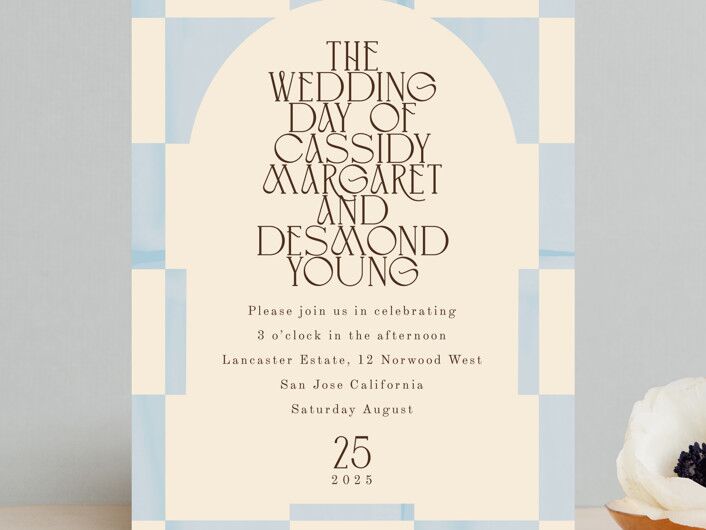 Checkerboard wedding invites