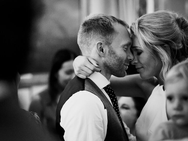 Couple slow dancing together