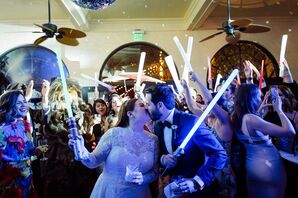 Couple Dancing With Lightsabers