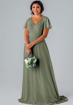 Kennedy Blue Katie V-Neck and Plunge Bridesmaid Dress