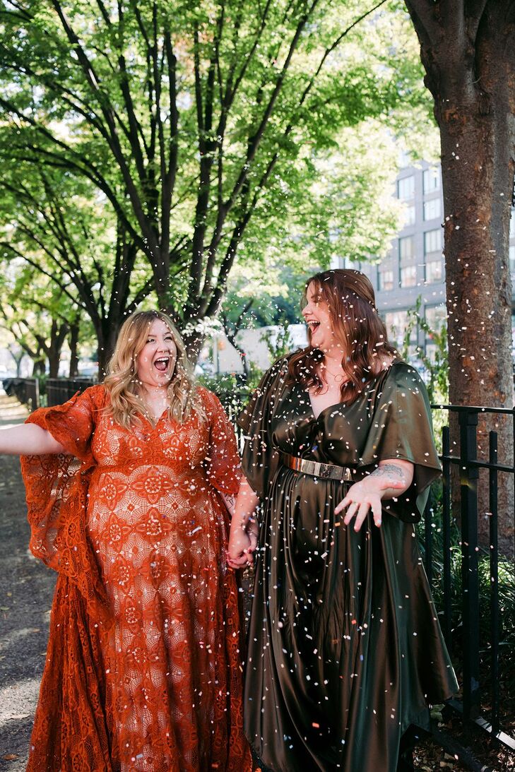 Couple Tossing Confetti in New York City's Central Park