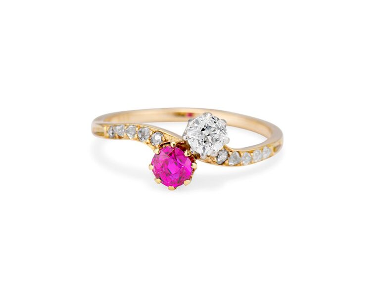 vintage two stone ring