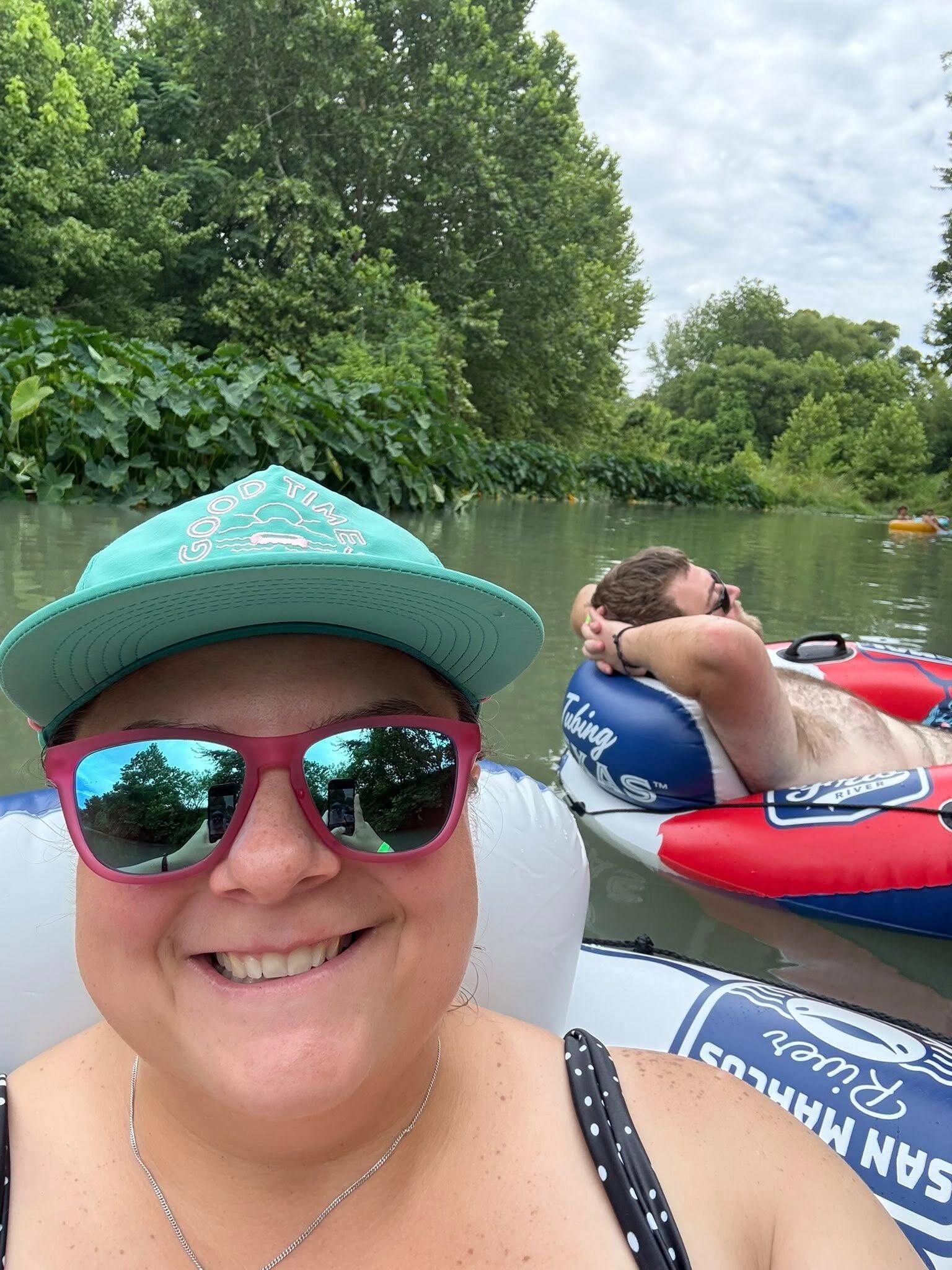 Floating down the San Marcos River.