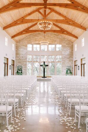 Wedding Ceremony With Altar Cross at Canyonwood Ridge in Dripping Springs, Texas