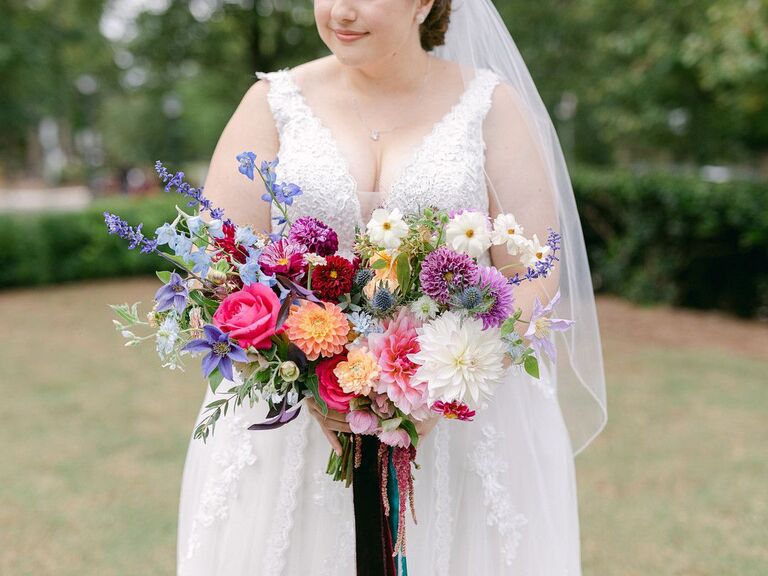 purple-and-blue wedding bouquet