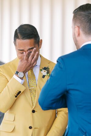 Groom Crying During Wedding Vow Exchange