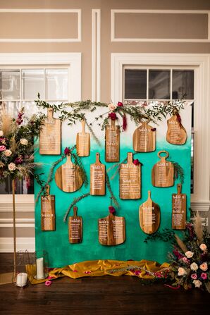 Seating Chart with Cheese Boards at Toledo Country Club in Ohio