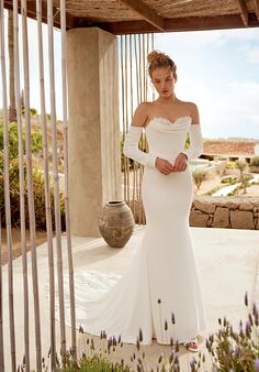 Lillian West 66357 Fit-and-Flare Wedding Dress