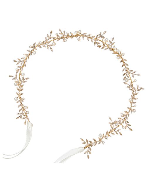 AW Bridal AW BRIDAL Gold Leaves Bridal Headpieces Wedding Headband Hair Pieces Pearl Wedding Hair Accessories for Brides Flower Girl Headpiece (Gold) Gold Headband - 4