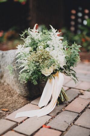 White and Green Rustic Bouquet and Wrap