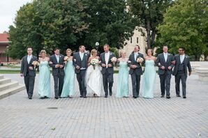 Gray, Mint Wedding Party