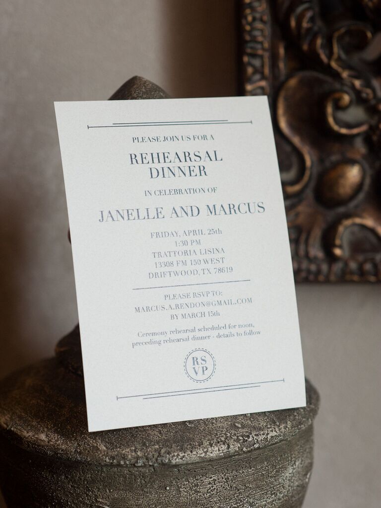 simple rehearsal dinner invitation