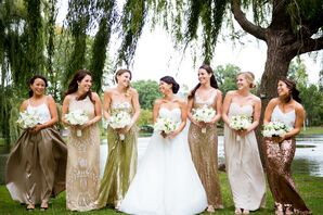 Metallic Sequin Bridesmaid Dresses