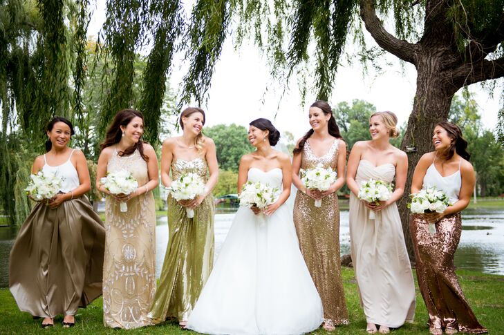 Metallic Sequin Bridesmaid Dresses