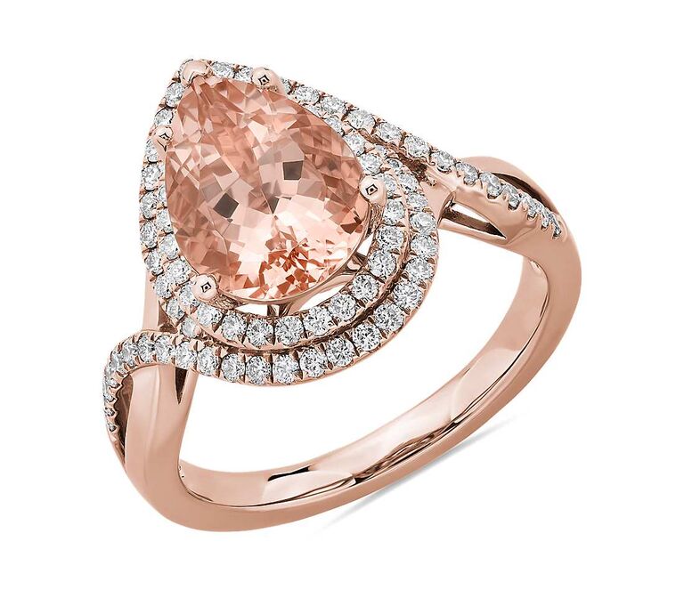 blue nile pear morganite engagement ring