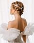 AW Bridal AW BRIDAL Wedding Hair Pins Flower Bridal Hair Pieces Bridal Hair Comb Clip Wedding Hair Accessories for Brides Bridesmaids 2Pcs (Gold) Gold Pins, Combs + Clip - thumbnail - 5