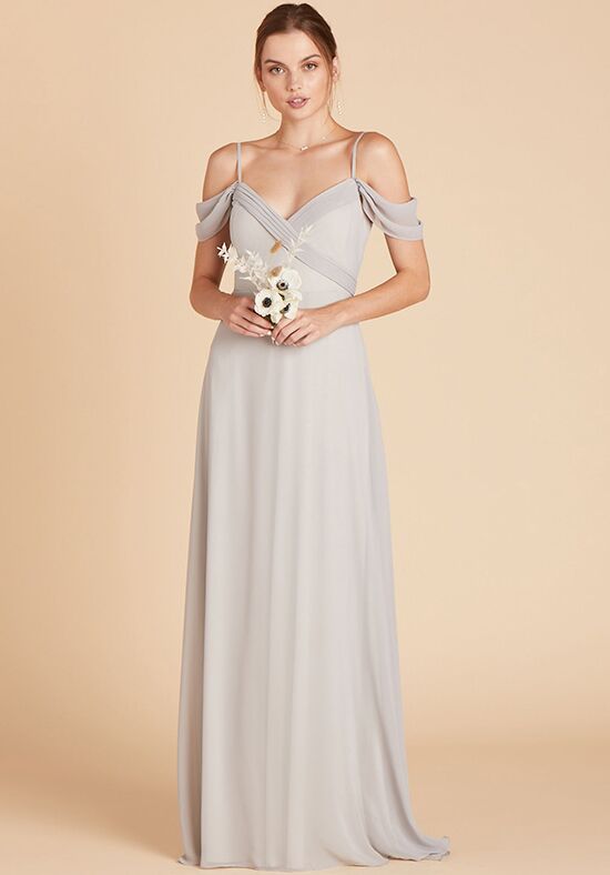 Birdy Grey Spence Convertible Dress in Dove Gray V-Neck Bridesmaid Dress - 1